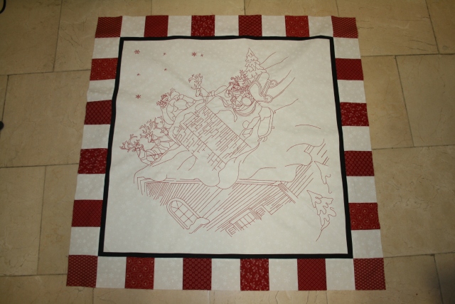 my Twas Christmas quilt - with the check board border